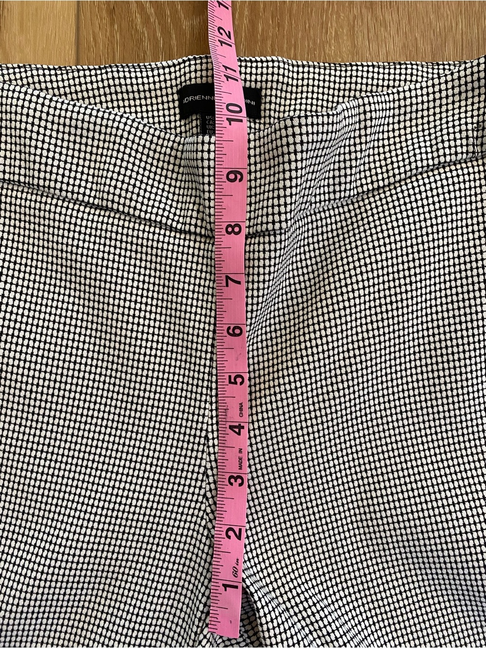 Adrienne Vittadini Business Casual Stretch Crop Pants Checkered Retro Size 10 - Picture 6 of 8